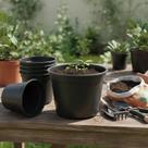 Vaso Preto Pote 15 cm (1 L) - Kit com 5 Unidades para Cultivo de Plantas