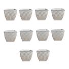 Vaso quadrado branco para plantas plástico flores kit 10 und