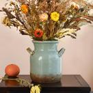 Vaso Quoowiit Ceramic Rustic Farmhouse Green Boho 20cm