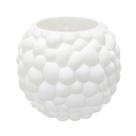 Vaso Redondo Cristal Branco Relevos Bolhado Maior Vaso Redondo Cristal Branco Relevos Bolhado Maior