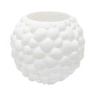Vaso Redondo Cristal Branco Relevos Bolhado Menor Vaso Redondo Cristal Branco Relevos Bolhado Menor