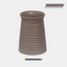 Vaso Redondo De Cerâmica Pequeno Cachepot 14,5x11 cm Cinza Vaso Redondo De Cerâmica Pequeno Cachepot 14,5x11 cm Cinza