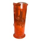 Vaso Redondo de Vidro Resistente com Detalhes em Relevo, Cor Orange Tamanho 25x10cm Ribeiro e Pavani