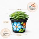 Vaso Redondo Decorado Artesanal para Plantas e Decoração Tamanho:Nº1