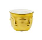 Vaso Redondo Dourado Rosto Decorativo Relevo Luxo Vaso Redondo Dourado Rosto Decorativo Relevo Luxo