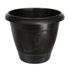 Vaso Redondo Grande Preto de Plástico 25291 Arqplast