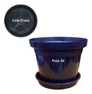 Vaso Redondo Pote 30 Decorativo Grande Plantas Flores Jardim - - Preto