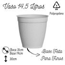 Vaso Redondo Rattan Marmorizado Flor Planta e Arvore Frutífera Jardim Varanda 14,5 Litros Plasnew