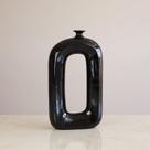 Vaso Retangular Leaked - Preto Brilho (G)