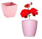 Vaso Rosa 1,8 Litros Decorativo Redondo/Quadrado p/ Plantas