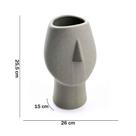 Vaso Rosto Cinza Escuro Em Cerâmica 25,5x26cm Vaso Rosto Cinza Escuro Em Cerâmica 25,5x26cm