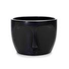 Vaso Rosto Em Ceramica Preto 15,5x11cm Vaso Rosto Em Ceramica Preto 15,5x11cm
