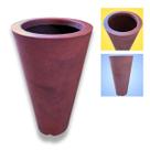 Vaso Slim Marmorizado Chocolate 40X23Cm Para Jardim E Decoração