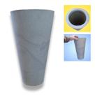 Vaso Slim Marmorizado Cimento 40X23Cm Para Jardim E Decoração