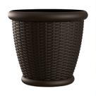 Vaso Suncast 46 cm Design de Vime com Furos de Drenagem Vaso Suncast 46 cm Design de Vime com Furos de Drenagem