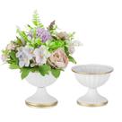 Vaso Sziqiqi Mini Metal White 9,5 cm, 2 peças, peça central