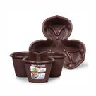 Vaso Tacho Pétalas Plasmont Empilhável Café 11,5 L 42x16cm Vaso Tacho Pétalas Plasmont Empilhável Café 11,5 L 42x16cm