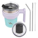 Vaso Térmico de Acero Inoxidable Konokyo de 10 oz con Asa y 2 Tapas