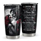 Vaso Térmico SANDJEST 590 ml Acero Inoxidable Diseño Pareja de Calaveras