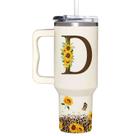 Vaso Térmico SUFAVN con Girasoles y Monograma 1.2L para Mujeres
