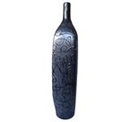 Vaso tipo garrafa solitário cerâmica de alta temperatura - grafite alt. 40cm.saldão