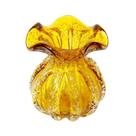 Vaso Trouxinha Âmbar Maior Murano Italiano Translucido Luxo