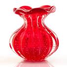 Vaso Trouxinha Em Cristal Murano Vermelho - São Marcos 12cm Vaso Trouxinha Em Cristal Murano Vermelho - São Marcos 12cm