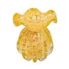 Vaso Trouxinha Medio Murano Amarelo Sinuoso Design Luxo