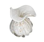 Vaso Trouxinha Murano Italiano Lapidados Branco Dourado