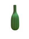 Vaso tubo listrado grande em cerâmica 30 cm - verde