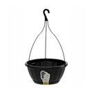 Vaso Uninjet Cachepot Cuia com Prato e Gancho Preto - Tamanho 28