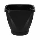 Vaso Uninjet Quadrado com Prato Preto - Tamanho 22