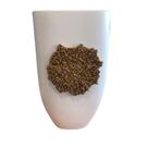 Vaso v com coral branco acetinado 12x27x45cm