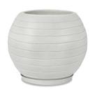 Vaso Vasart Relevo Esfera Antique Branco - 44x48cm