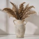 Vaso Vaseking, cerâmica grande, rústica, 25 cm, terracota caiada de branco