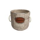 Vaso Vasinho de CERAMICA Modelo Cesto de Flores Cor Ninho - Hp Decor