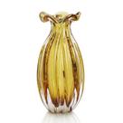 Vaso Vidro Murano Frufru Medio Âmbar São Marcos 20x10cm