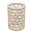 Vaso Wolff De Vidro E Fibra Natural 13x10cm Cor Transparente