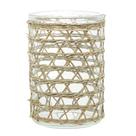 Vaso Wolff de Vidro e Fibra Natural 13x10cm