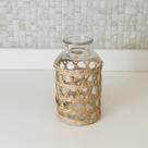 Vaso Wolff de Vidro e Fibra Natural 19,5x10cm