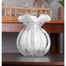 Vaso Wolff Italy de Vidro Branco Leitoso 11cm x 13cm