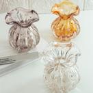 Vaso Wolff Italy de Vidro Transparente e Dourado 10cm x 11cm