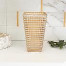 Vaso Wolff Maya de Cristal Âmbar 10cm x 7,5cm x 17,5cm