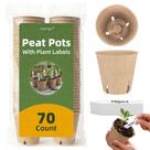 Vasos biodegradáveis para mudas CLEANGOR 70 unidades com etiquetas Vasos biodegradáveis para mudas CLEANGOR 70 unidades com etiquetas