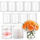 Vasos cilíndricos de vidro UPBUD 10 cm para peças centrais, 12 unidades