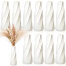 Vasos de flores Didaey Composite Plastic White, pacote com 10