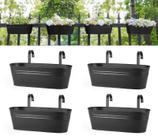Vasos de flores suspensos de metal Dahey 40x15x13 cm, conjunto para exterior