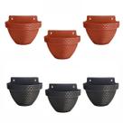 Vasos de parede 3l meia lua ratan preto marrom floricultura