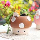 Vasos de plantio EOBTAIN Cute Mushroom Corgi Dog Animal Resin 10 cm