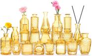 Vasos de vidro QLOFEI Amber Gold 20 unidades para flores